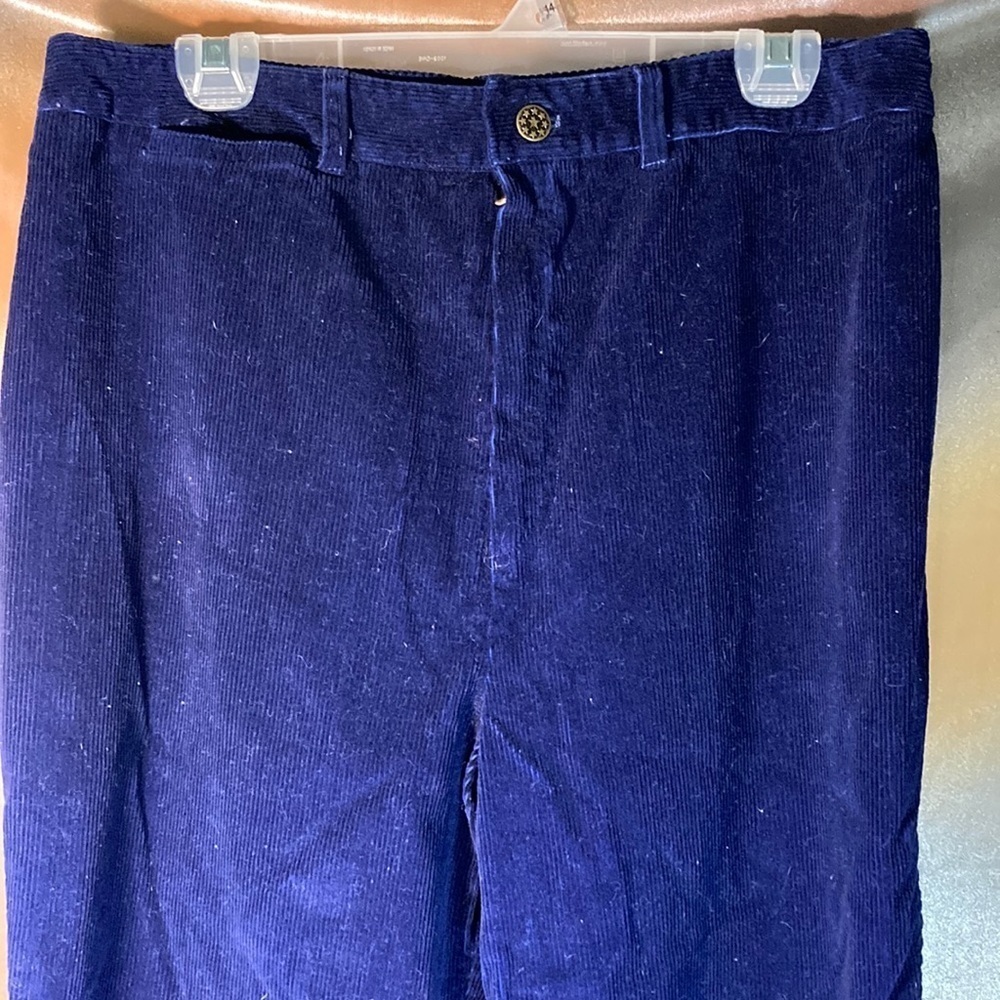 1980’S vintage dark blue corduroy pants size 16 Tall. 34” waist. 35” inseam. A3
